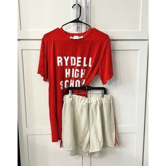 GREASE Danny RYDELL Athletic Gym Costume Sz L Mens HalloweenTee Set T-Bird EUC - Picture 5 of 5